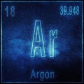 Argon chemical element, Sign with atomic number and atomic weight Royalty Free Stock Photo