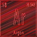 Argon chemical element, Sign with atomic number and atomic weight Royalty Free Stock Photo