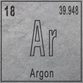 Argon chemical element, Sign with atomic number and atomic weight Royalty Free Stock Photo