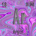 Argon chemical element  Sign with atomic number and atomic weight Royalty Free Stock Photo