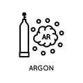 Argon Gas Icon. Equipment For Welding. Vector sign in simple style isolated on white background. Original size 64x64