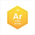 Argon symbol. Chemical element of the periodic table. Vector stock illustration Royalty Free Stock Photo