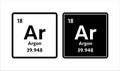 Argon symbol. Chemical element of the periodic table. Vector stock illustration Royalty Free Stock Photo