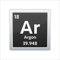 Argon symbol. Chemical element of the periodic table. Vector stock illustration Royalty Free Stock Photo