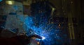 Argon welding splatter Royalty Free Stock Photo