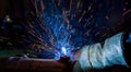 Argon welding splatter Royalty Free Stock Photo