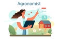 Argonomist concept. Scientist making research in agriculture.