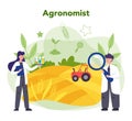 Argonomist concept. Scientist making research in agriculture. Idea