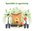 Argonomist concept. Scientist making research in agriculture. Idea