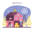 Argonomist concept. Scientist making research in agriculture.