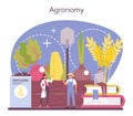 Argonomist concept. Scientist making research in agriculture.