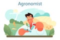 Argonomist concept. Scientist making research in agriculture.