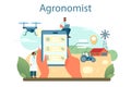 Argonomist concept. Scientist making research in agriculture.