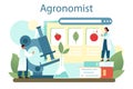 Argonomist concept. Scientist making research in agriculture.