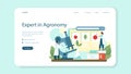 Argonomist web banner or landing page. Scientist making research