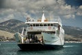 Argostoli to Lixouri ferry arriving in Lixouri