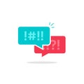 Argue chat bubbles icon vector, argument messages, arguing couple chatting