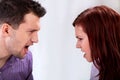 Arguing couple on isolated background Royalty Free Stock Photo