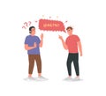 Arguing men flat color vector detailed character