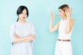 arguing women disagreement conflict denied Royalty Free Stock Photo