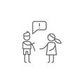 Argument, family icon. Element of family life icon. Thin line icon for website design and development, app development. Premium