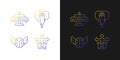 Argumentation skills gradient icons set for dark and light mode