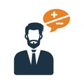 Arguments, communication, forum, opinion, speak, speech icon. Simple flat design concept.