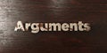 Arguments - grungy wooden headline on Maple - 3D rendered royalty free stock image