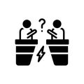 Black solid icon for Arguments, aggression and conflict Royalty Free Stock Photo