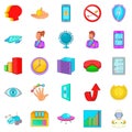 Argy bargy icons set, cartoon style Royalty Free Stock Photo