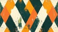 Argyle Diamond Pattern Adds Dynamic Visual Interest with Grunge Effects Royalty Free Stock Photo