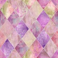 Argyle geometric watercolor seamless pattern Royalty Free Stock Photo