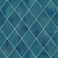 Argyle geometric watercolor seamless pattern Royalty Free Stock Photo