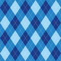 Argyle pattern blue rhombus seamless texture Royalty Free Stock Photo