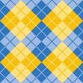 Argyle Pattern in Blue and Yellow Royalty Free Stock Photo