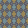 Argyle pattern geometric design in brown, blue, purple. Traditional vector argyll background for gift wrapping, socks, sweater.