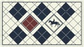 Argyle pattern with horse, classic textile design, traditional pattern and equestrian style vector design Generative AI Royalty Free Stock Photo