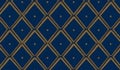 Argyle pattern. Navy blue with thin golden dotted line