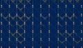 Argyle pattern. Navy blue with thin golden dotted line. dark geometric background