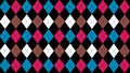 Argyle seamless pattern background. Diamond shapes with dashed lines Royalty Free Stock Photo