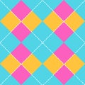 Argyle Seamless pattern. Bright pink and blue background for wallpaper, paper, web page, blankets, wrapping paper, print, fabric Royalty Free Stock Photo