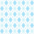 Argyle seamless pattern in light blue colors. Fabric texture background. Argilla vector classic ornament. Royalty Free Stock Photo