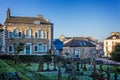 Argyll House and St Johns church cemetery in Frome, Somerset