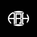 ARH abstract monogram circle logo design on black background. ARH Unique creative initials letter logo Royalty Free Stock Photo