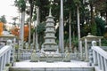 Arhat statues of the Umpenji temple in Miyoshi, Japan. Royalty Free Stock Photo
