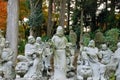 Arhat statues of the Umpenji temple in Miyoshi, Japan.