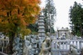 Arhat statues of the Umpenji temple in Miyoshi, Japan. Royalty Free Stock Photo