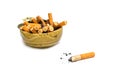 Arhtray with full of cigarettes Royalty Free Stock Photo
