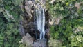 Arial shot of the Mother & Child waterfall surrounded by trees Hogsback Eastern Cape South Africa