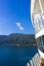 The arial view from desck of abstract cruise ship at Labadee -Caribbean Island of Haiti